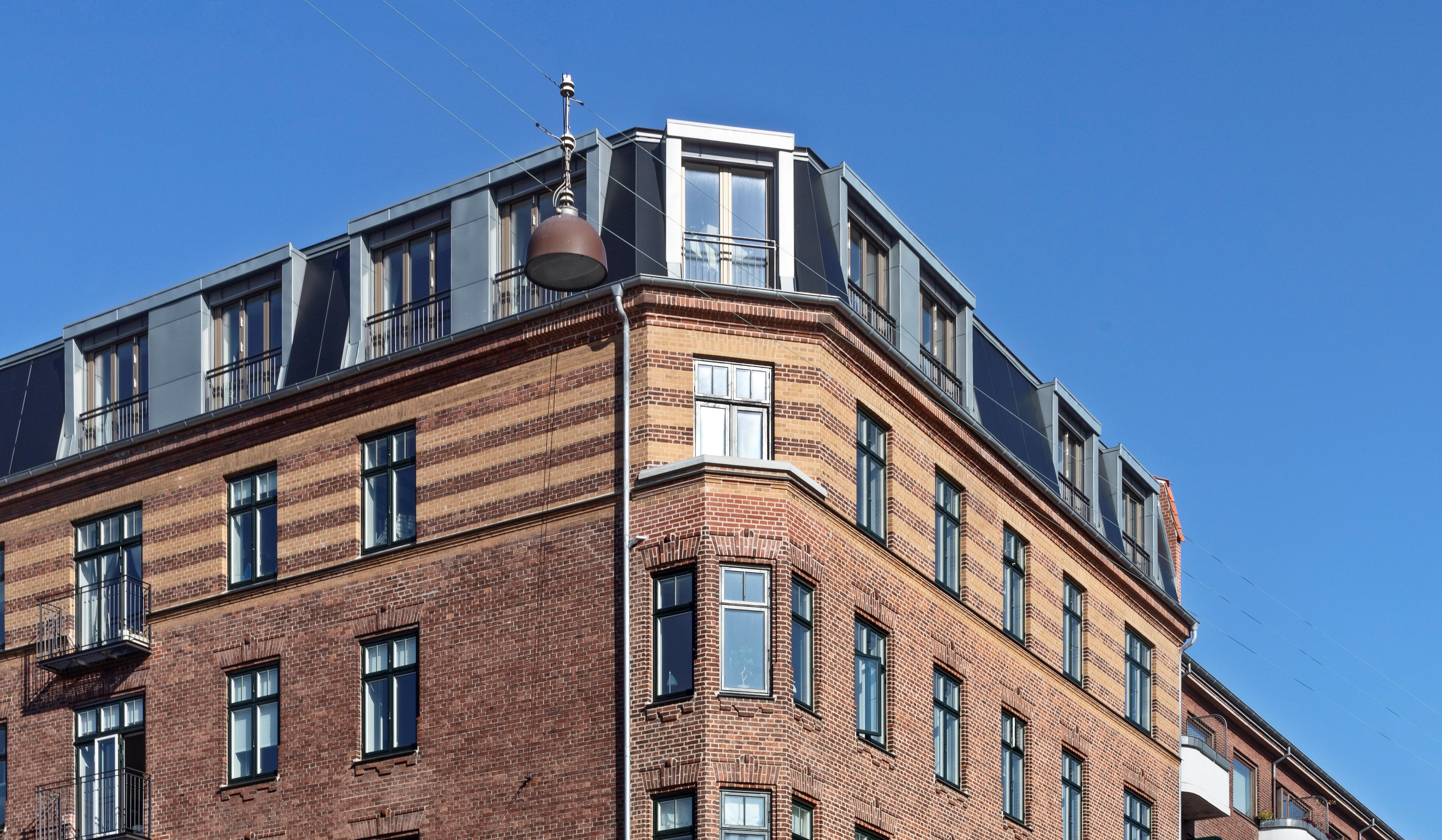 Ældre etageejendom i Ryesgade, København, der blev brugt som testbygning i projektet. Foto: Dorte Krogh.